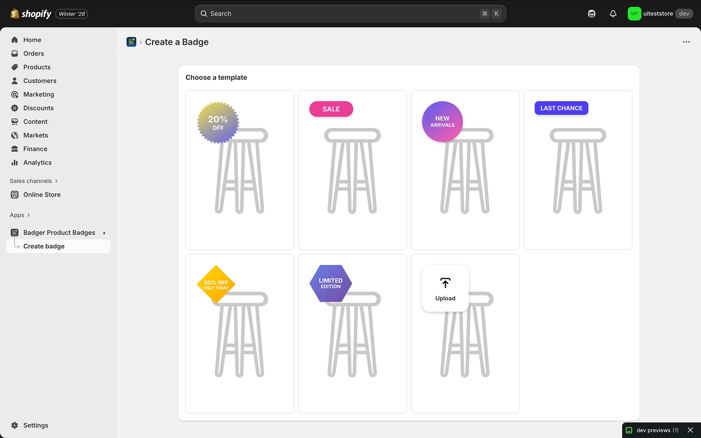 Choose a badge template